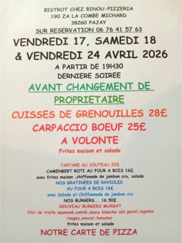 Menu  Week-end 